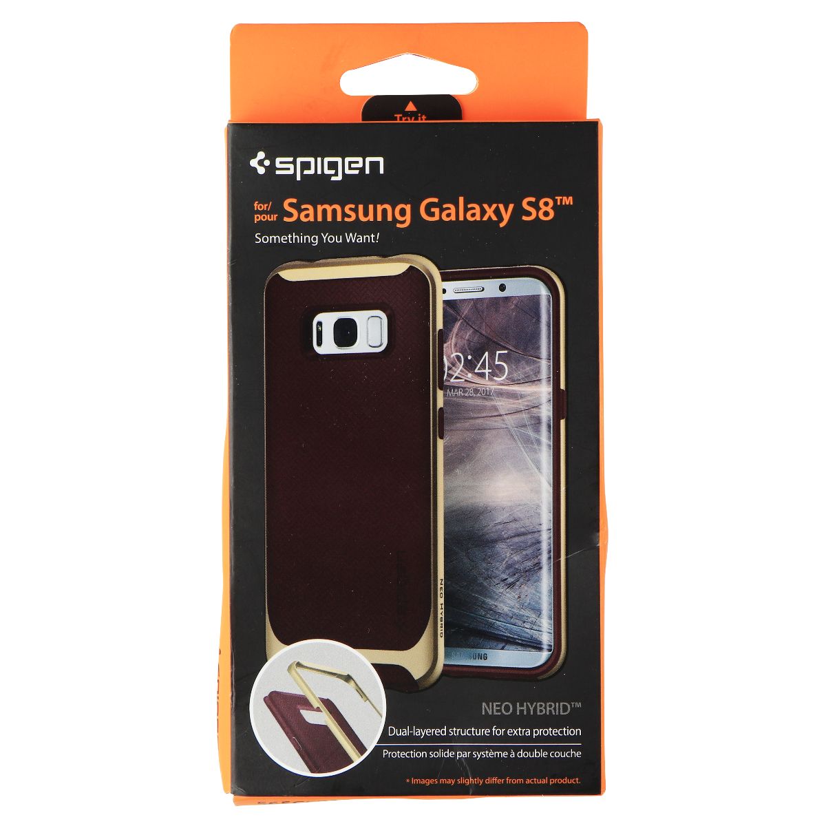 Spigen Neo Hybrid Case for Samsung Galaxy S8 - Burgundy Red/Gold Cell Phone - Cases, Covers & Skins Spigen    - Simple Cell Bulk Wholesale Pricing - USA Seller