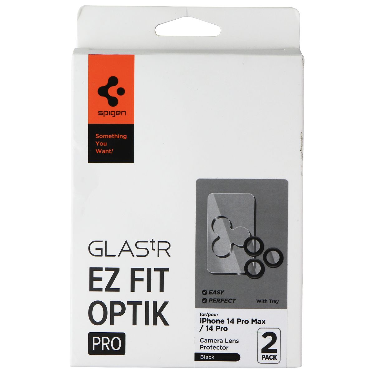 Spigen GLAStR EZ Fit Optik Pro Lens Protector for iPhone 14 Pro Max/14 Pro - Blk Cell Phone - Screen Protectors Spigen    - Simple Cell Bulk Wholesale Pricing - USA Seller