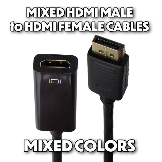 Mixed & Generic DP Displayport to HDMI Female Cable Adapters - Mixed Color/Style TV, Video & Audio Accessories - Video Cables & Interconnects Unbranded    - Simple Cell Bulk Wholesale Pricing - USA Seller