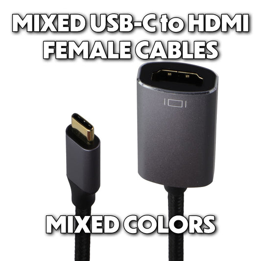 Mixed & Generic USB-C to HDMI Female Adapter Cables - Mixed Color/Style TV, Video & Audio Accessories - Video Cables & Interconnects Unbranded    - Simple Cell Bulk Wholesale Pricing - USA Seller