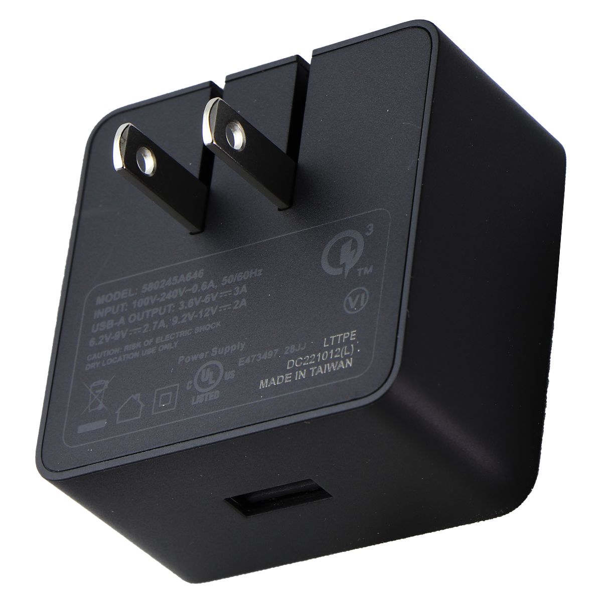 Verizon (24W) USB-A Quick Charge Wall Adapter - Black Cell Phone - Cables & Adapters Verizon    - Simple Cell Bulk Wholesale Pricing - USA Seller