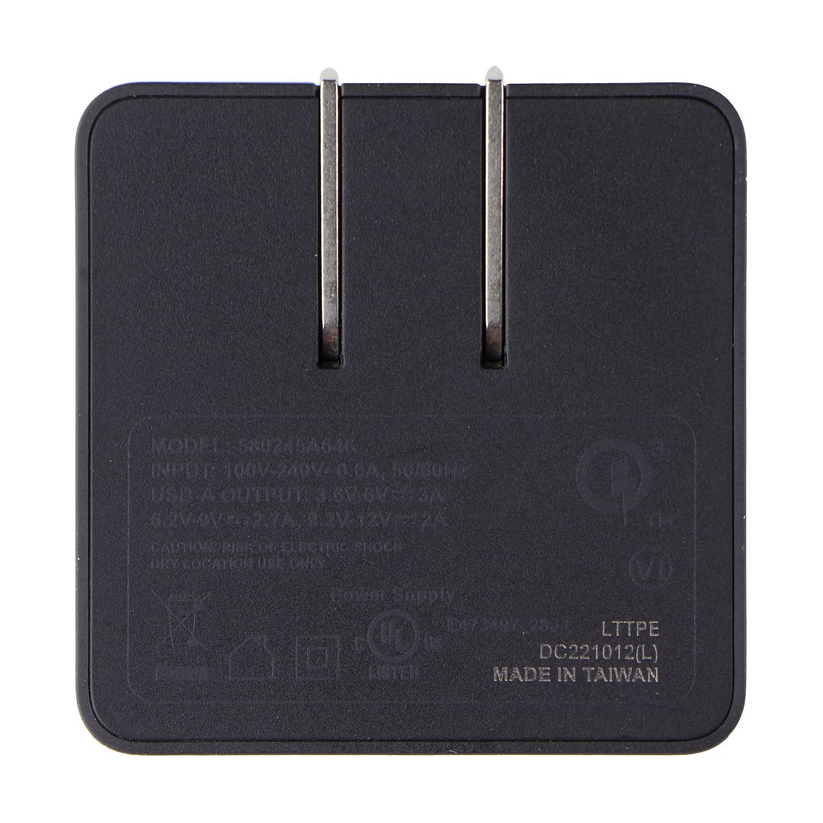 Verizon (24W) USB-A Quick Charge Wall Adapter - Black Cell Phone - Cables & Adapters Verizon    - Simple Cell Bulk Wholesale Pricing - USA Seller