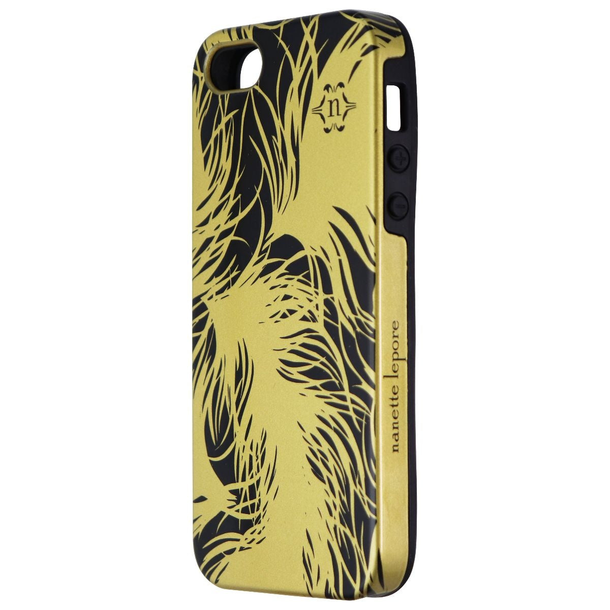Nanette Lepore Dual Layer Case for iPhone 5/5S/SE - Black and Gold - Feathers Cell Phone - Cases, Covers & Skins Nanette Lepore    - Simple Cell Bulk Wholesale Pricing - USA Seller