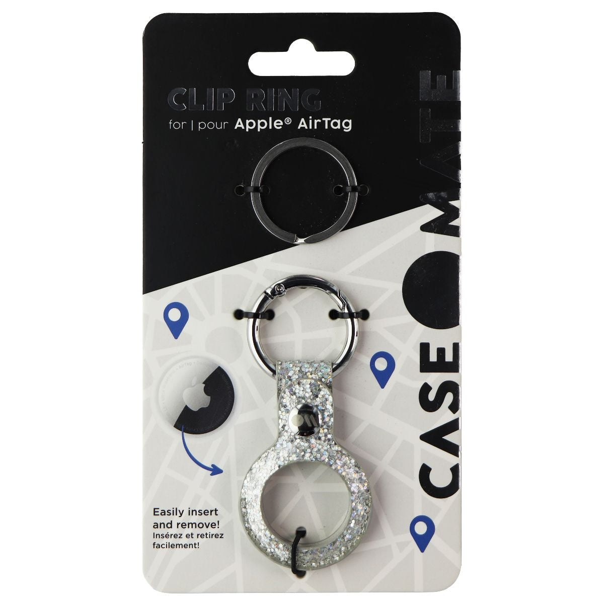 Case-Mate AirTag Tracker Holder with Anti-Lost Key Ring - Sparkle Cell Phone - Cases, Covers & Skins Case-Mate    - Simple Cell Bulk Wholesale Pricing - USA Seller