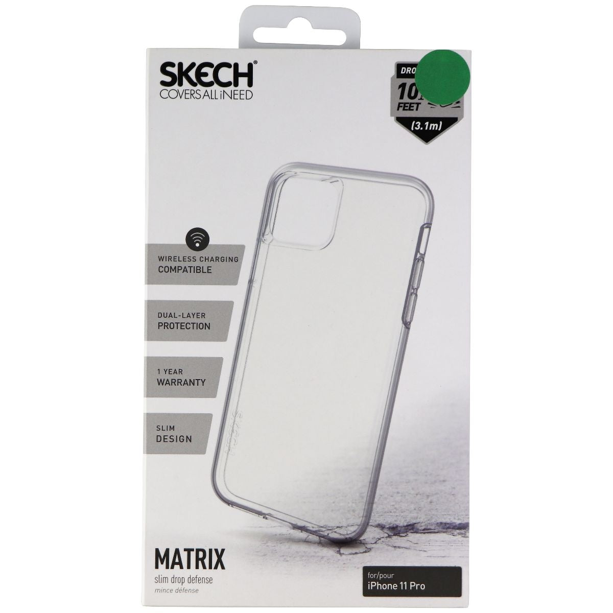 Skech Matrix Series Slim Hybrid Case for Apple iPhone 11 Pro - Clear Cell Phone - Cases, Covers & Skins Skech    - Simple Cell Bulk Wholesale Pricing - USA Seller