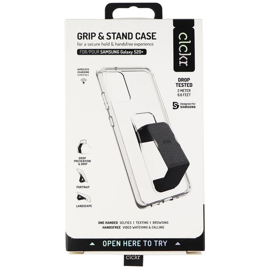 Clckr Grip & Stand Gard Case for Samsung Galaxy (S20+) - Clear/Black Cell Phone - Cases, Covers & Skins Clckr    - Simple Cell Bulk Wholesale Pricing - USA Seller