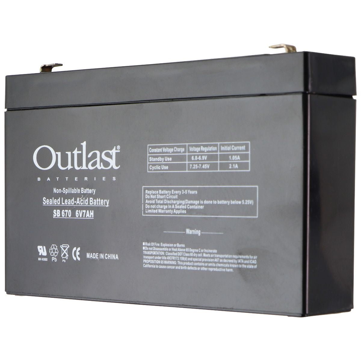 Outlast (6V/7Ah) SLA Replacement Battery for Kids Ride on Toy (SB-670) Computer Parts - Power Supplies Outlast    - Simple Cell Bulk Wholesale Pricing - USA Seller