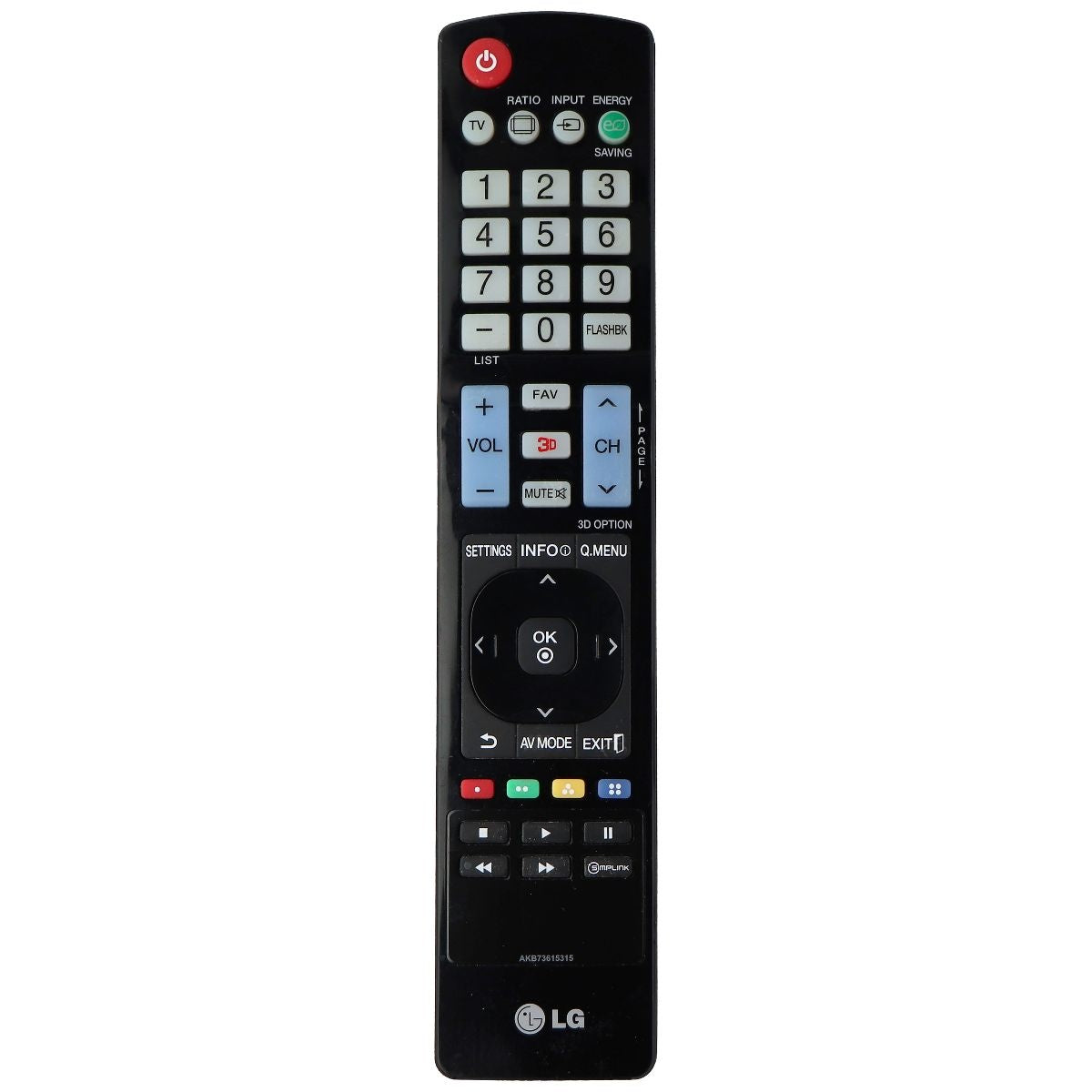 LG Replacement OEM Remote Control (AKB73615315) for Select LG TVs - Black TV, Video & Audio Accessories - Remote Controls LG    - Simple Cell Bulk Wholesale Pricing - USA Seller