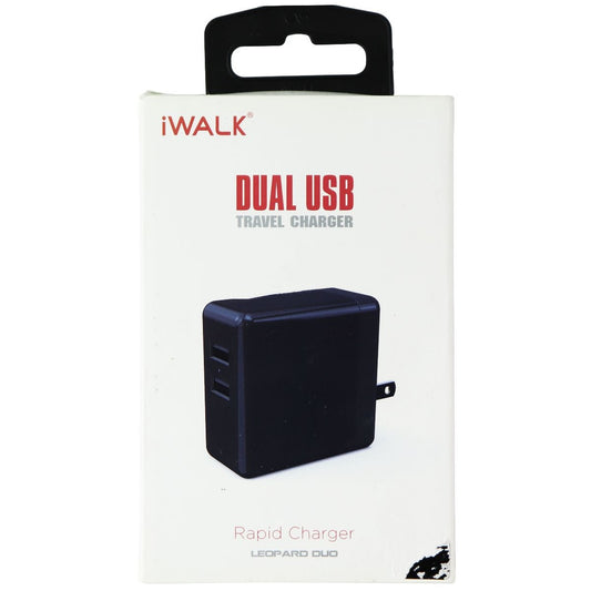 iWALK Dual USB Rapid Travel Charger - Black Cell Phone - Chargers & Cradles iWalk    - Simple Cell Bulk Wholesale Pricing - USA Seller