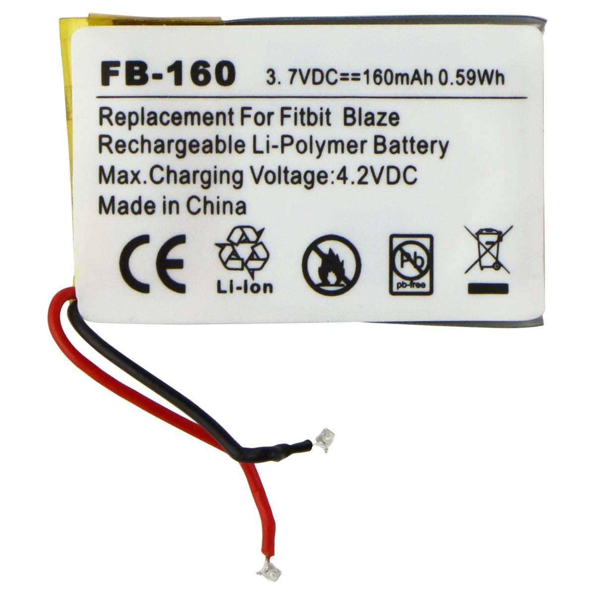 Replacement Battery for Fitbit Blaze Smartwatch (3.7V/160mAh) Cell Phone - Replacement Parts & Tools Unbranded    - Simple Cell Bulk Wholesale Pricing - USA Seller