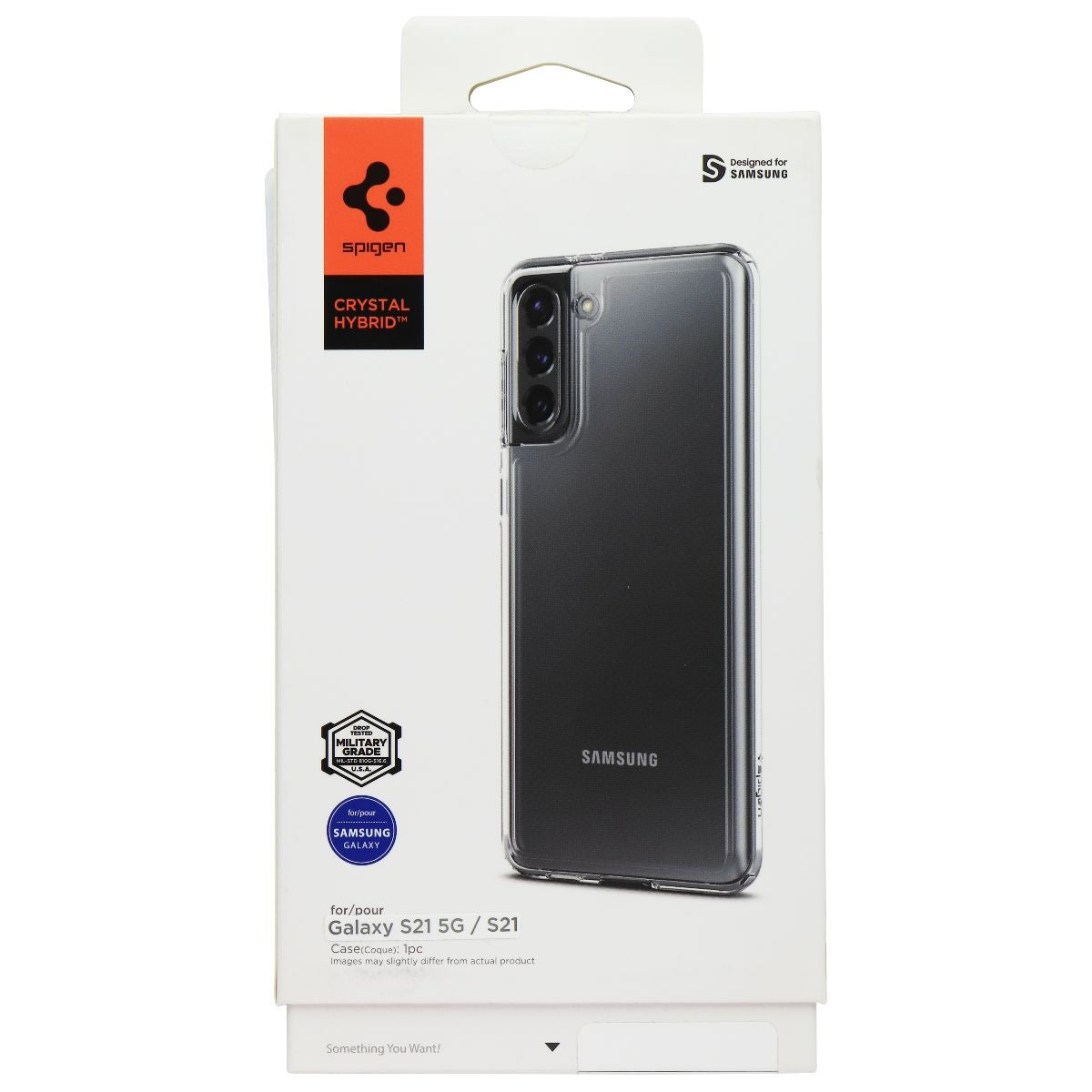 Spigen Crystal Hybrid Series Case for Samsung Galaxy S21 5G - Clear Cell Phone - Cases, Covers & Skins Spigen    - Simple Cell Bulk Wholesale Pricing - USA Seller