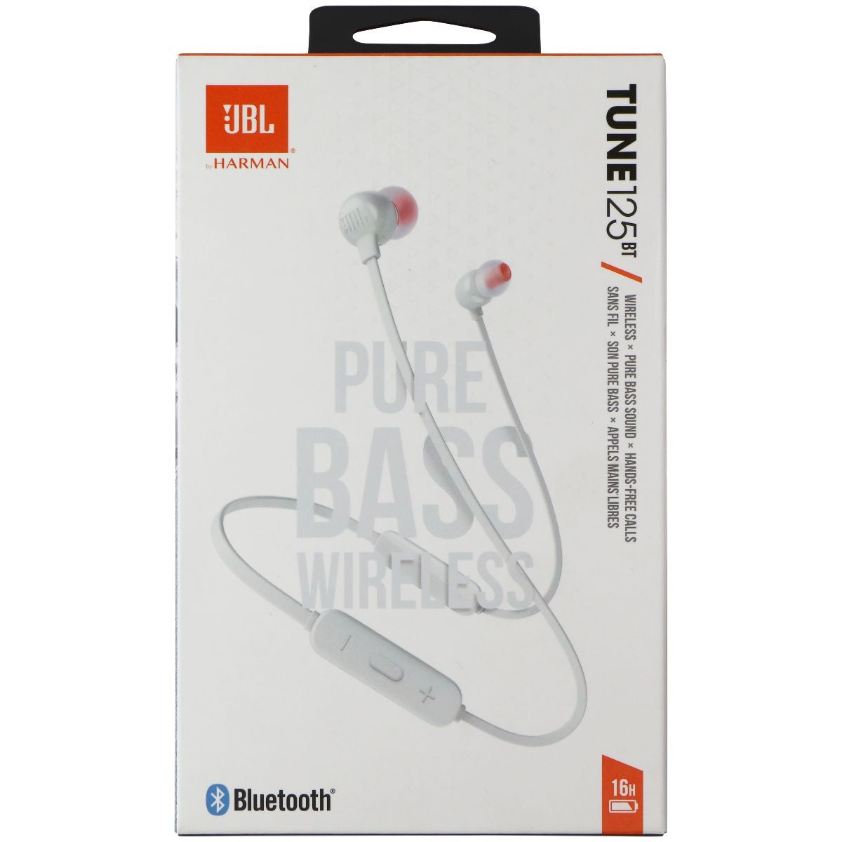 JBL Tune 125 BT Bluetooth Wireless In-Ear Headphones with Mic / Remote - White Portable Audio - Headphones JBL    - Simple Cell Bulk Wholesale Pricing - USA Seller