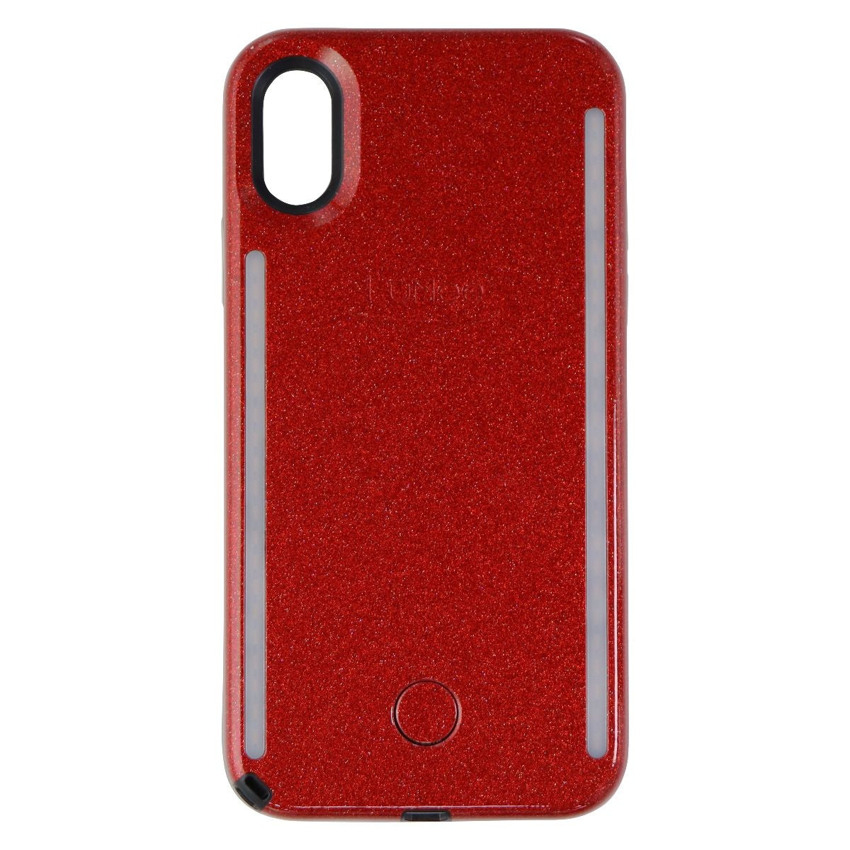 LuMee Duo Series LED Selfie Case for iPhone Xs & iPhone X - Red Glitter Cell Phone - Cases, Covers & Skins LuMee    - Simple Cell Bulk Wholesale Pricing - USA Seller