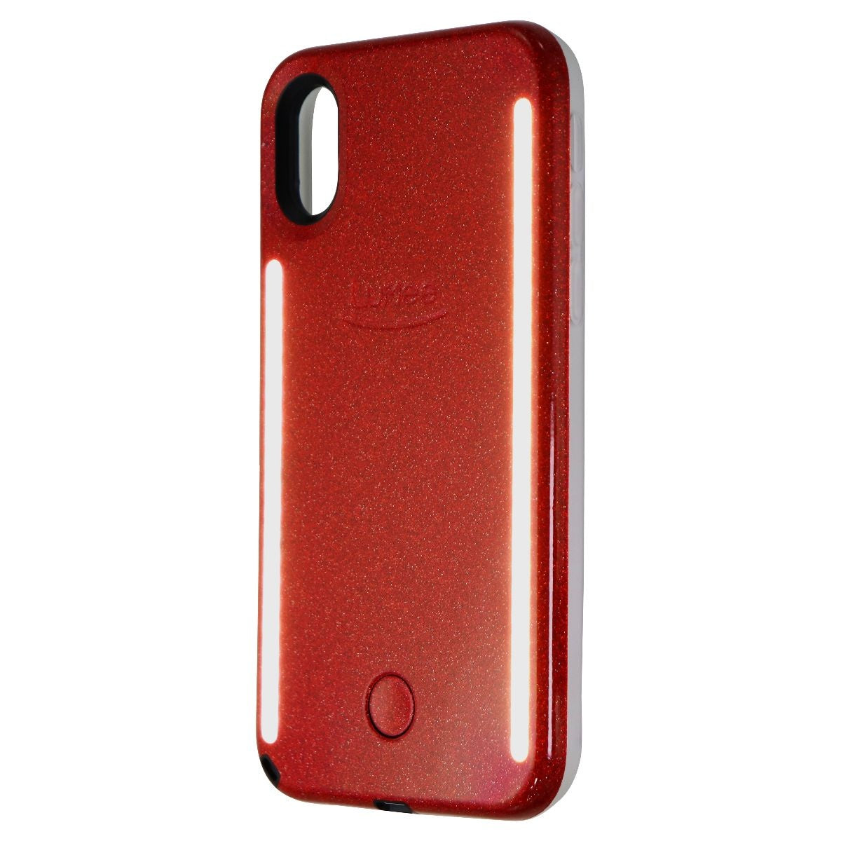 LuMee Duo Series LED Selfie Case for iPhone Xs & iPhone X - Red Glitter Cell Phone - Cases, Covers & Skins LuMee    - Simple Cell Bulk Wholesale Pricing - USA Seller