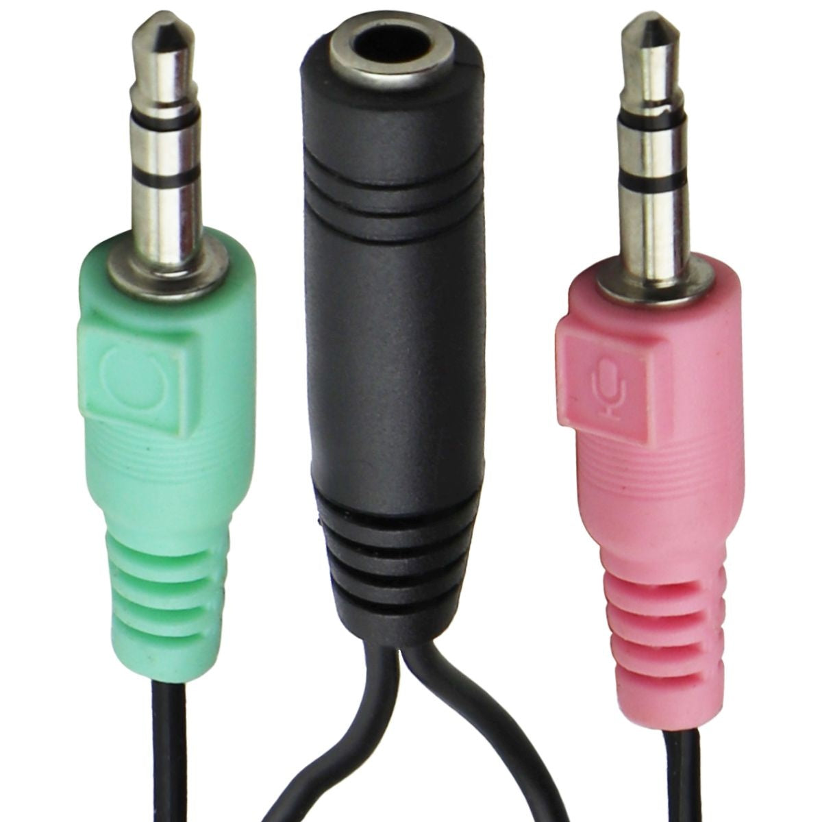 PC Audio Breakout (Speaker and Microphone) Cable for Headsets - Black/Pink/Green Computer/Network - Monitor/AV Cables & Adapters Unbranded    - Simple Cell Bulk Wholesale Pricing - USA Seller