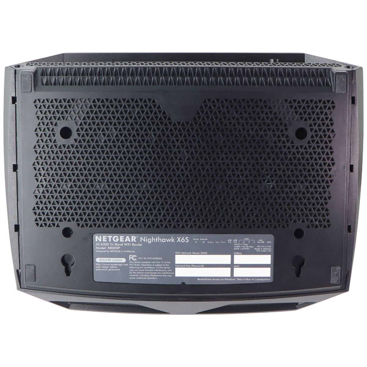 NETGEAR Nighthawk X6S Smart Wi-Fi Router (R8000P) AC4000 (Up to 4000 M ...