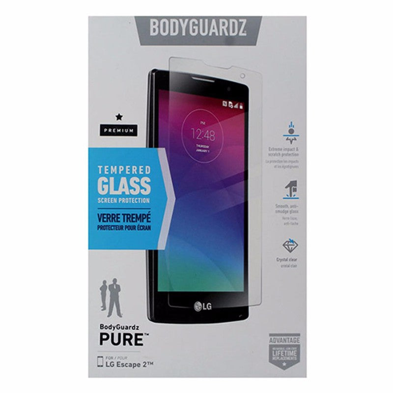 BodyGuardz Pure Tempered Glass Screen Protector for LG Escape 2 - Clear Cell Phone - Screen Protectors BodyGuardz    - Simple Cell Bulk Wholesale Pricing - USA Seller