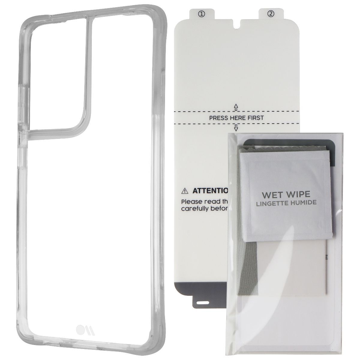 Case-Mate Protection Pack - Case + Screen Protector for Galaxy S21 Ultra - Clear Cell Phone - Cases, Covers & Skins Case-Mate    - Simple Cell Bulk Wholesale Pricing - USA Seller