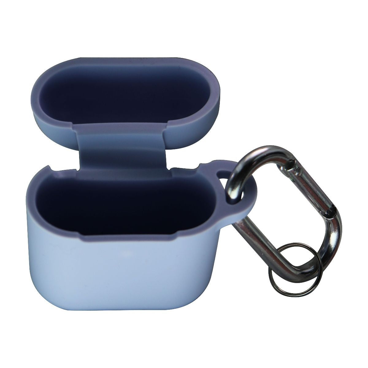Silicon Case for Apple Airpods (Gen 1 & 2) with Carabiner/Keychain - Light Blue Cell Phone - Cases, Covers & Skins Unbranded    - Simple Cell Bulk Wholesale Pricing - USA Seller