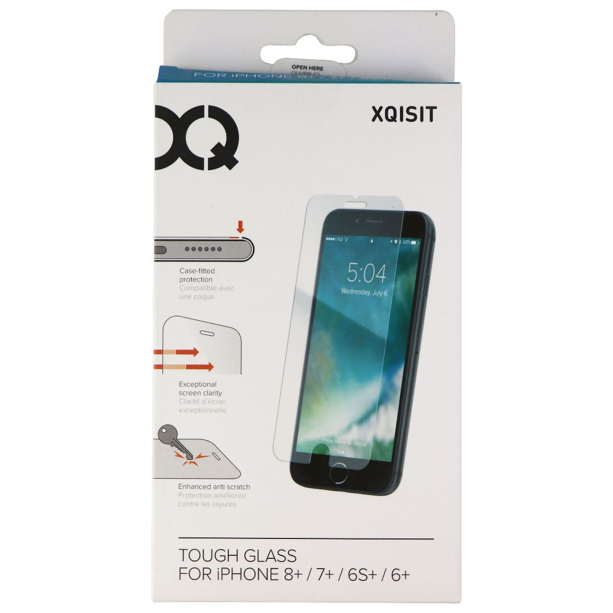 Xqisit Tough Glass Screen Protector for iPhone 8 Plus/7 Plus/6s Plus - Clear Cell Phone - Screen Protectors Xqisit    - Simple Cell Bulk Wholesale Pricing - USA Seller