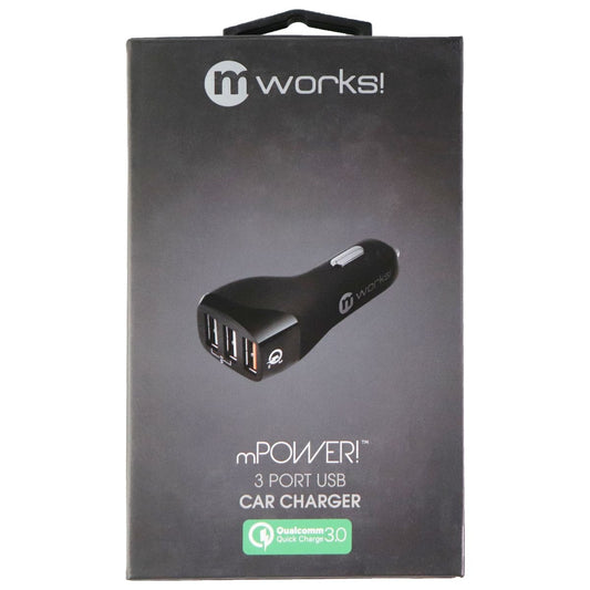 mWorks mPOWER! Quick Charge 3 Port USB Car Charger - Black Cell Phone - Chargers & Cradles mWorks!    - Simple Cell Bulk Wholesale Pricing - USA Seller