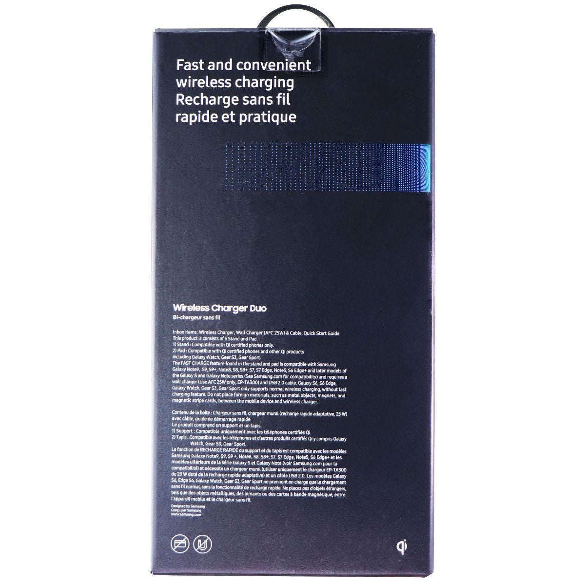 Samsung Wireless Charger DUO Fast Charge Stand & Pad for Qi Devices - Black Cell Phone - Chargers & Cradles Samsung    - Simple Cell Bulk Wholesale Pricing - USA Seller