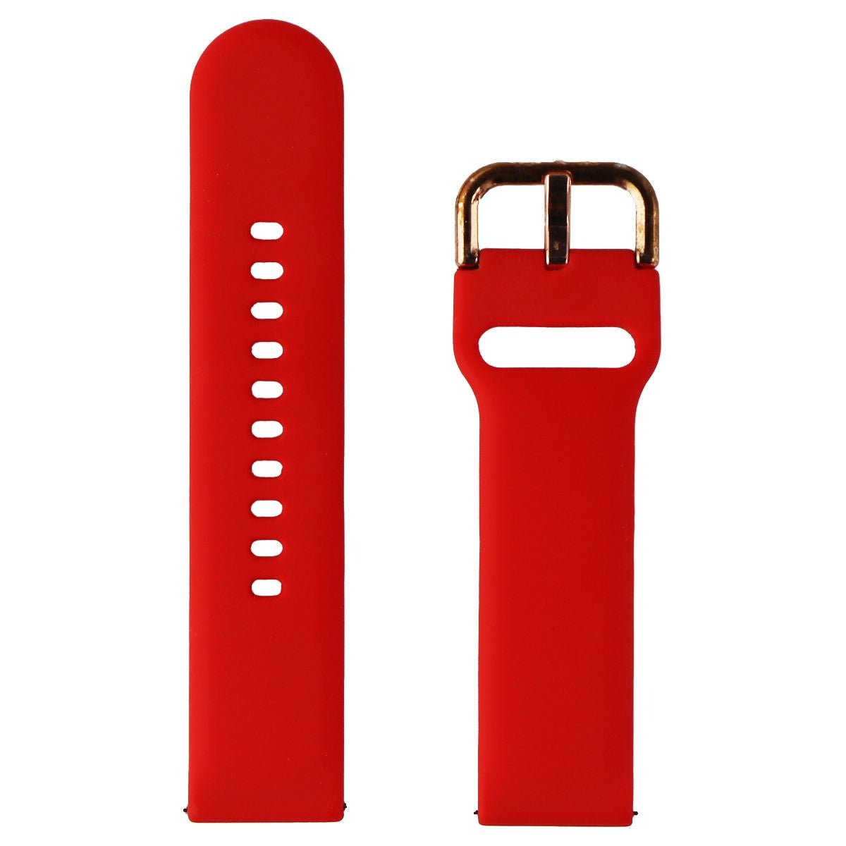 Universal 20mm Adjustable Silicone Band for Watches/Trackers - Red/Gold (S) Smart Watch Accessories - Watch Bands Unbranded    - Simple Cell Bulk Wholesale Pricing - USA Seller