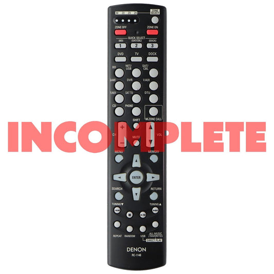Denon OEM Remote Control (RC-1148) for Select Denon Systems - Black TV, Video & Audio Accessories - Remote Controls Denon    - Simple Cell Bulk Wholesale Pricing - USA Seller