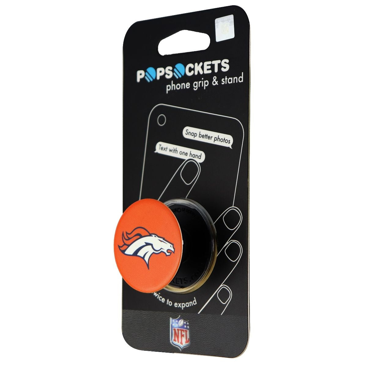 PopSockets: Collapsible Grip & Stand for Phones and Tablets - NFL Denver Broncos Cell Phone - Mounts & Holders PopSockets    - Simple Cell Bulk Wholesale Pricing - USA Seller