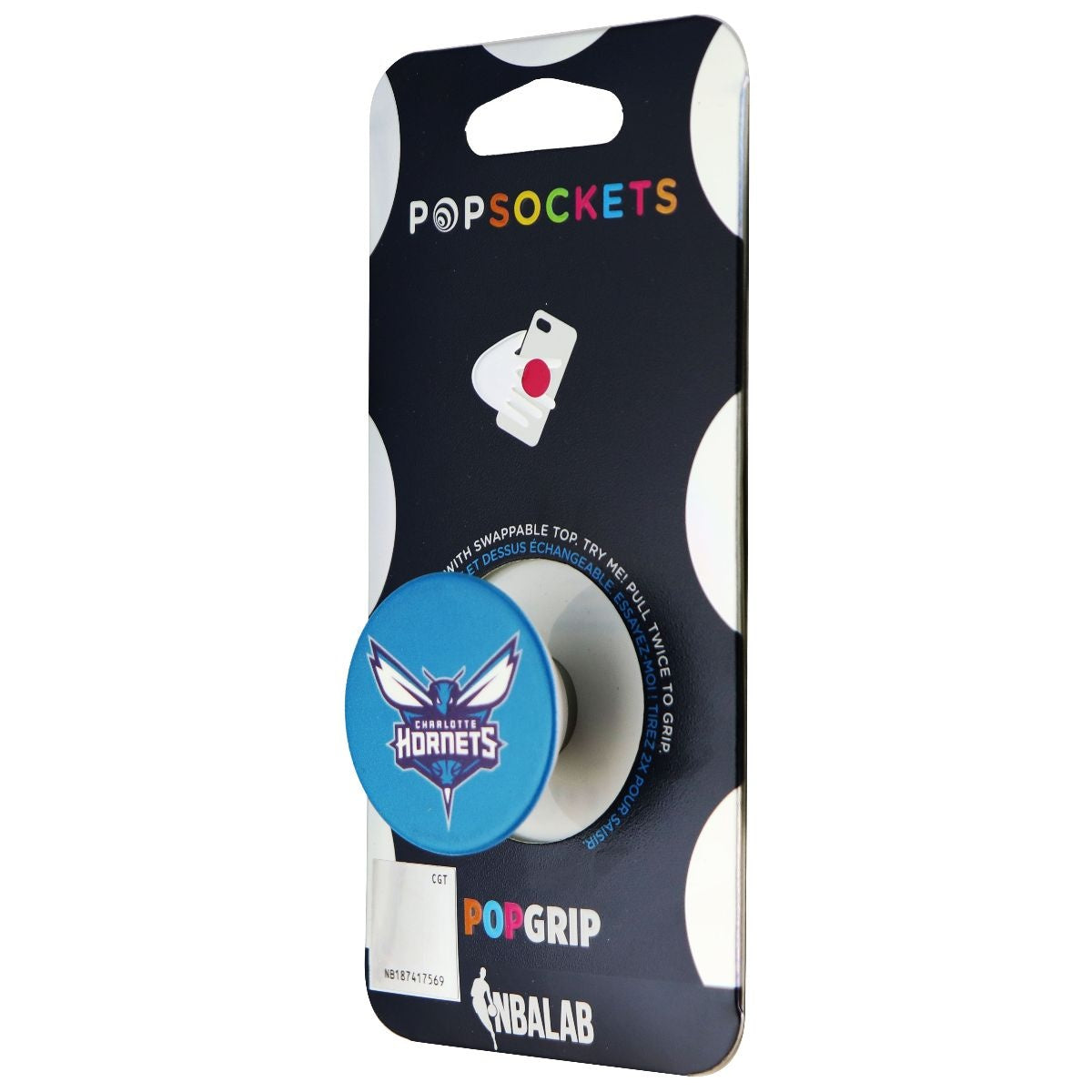 PopSockets PopGrip Swappable Grip for Phones & Tablets - NBA - Charlotte Hornets Cell Phone - Mounts & Holders PopSockets    - Simple Cell Bulk Wholesale Pricing - USA Seller