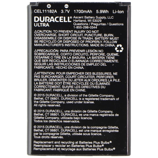 Duracell Ultra CEL11182A (3.7V/1700mAh/5.9Wh) Li-Ion Battery Computer Parts - Power Supplies Duracell    - Simple Cell Bulk Wholesale Pricing - USA Seller