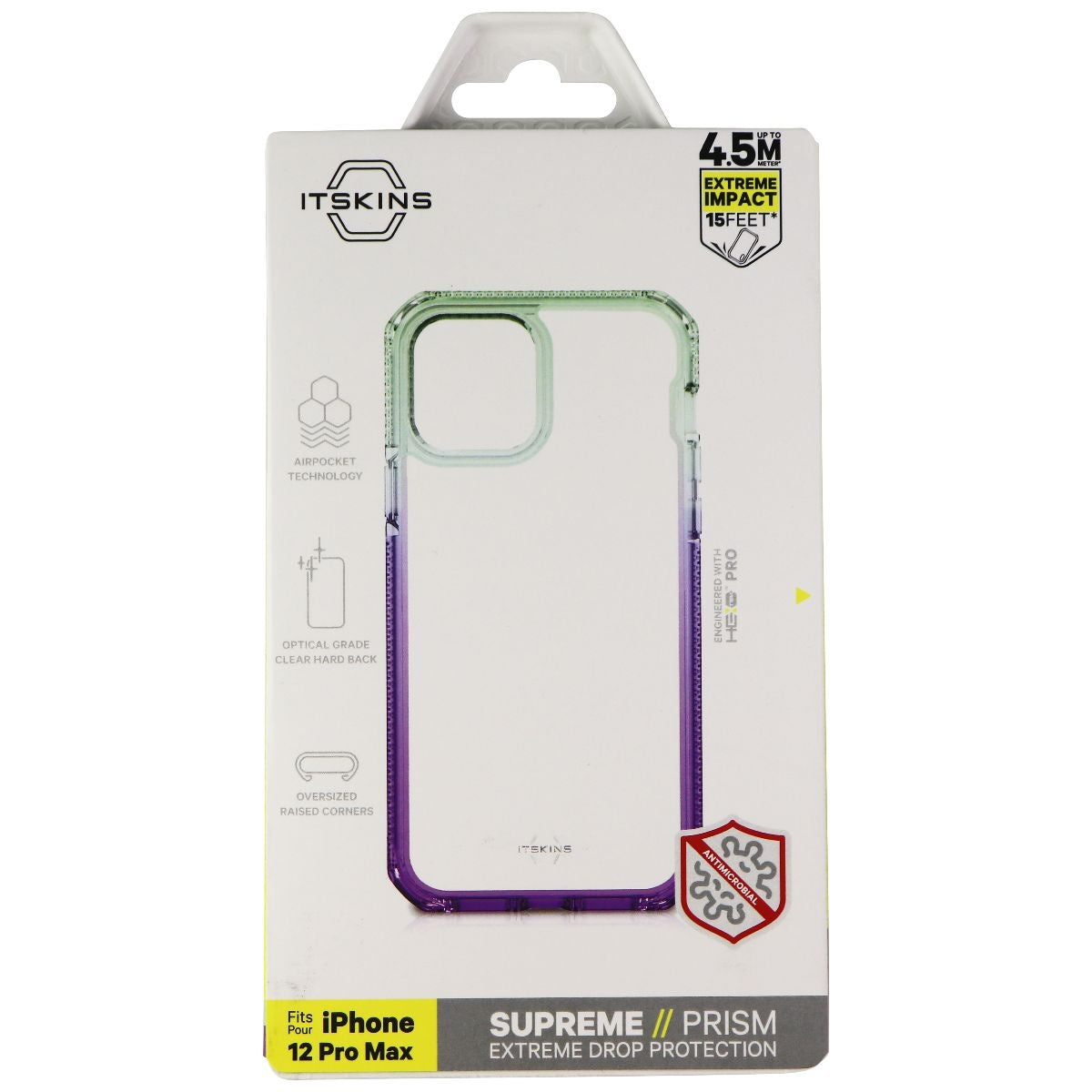 ITSKINS Supreme Prism Case for Apple iPhone 12 Pro Max - Green/Purple/Clear Cell Phone - Cases, Covers & Skins ITSKINS    - Simple Cell Bulk Wholesale Pricing - USA Seller