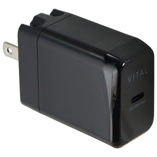 Vital (USB-C) PowerDelivery Wall Charger 18W Fast Charge - Black Cell Phone - Chargers & Cradles Vital    - Simple Cell Bulk Wholesale Pricing - USA Seller