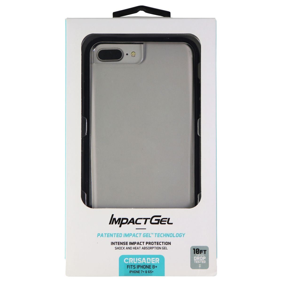 Impact Gel Crusader Case for Apple iPhone 8 Plus/7 Plus/6s Plus - Clear / Black Cell Phone - Cases, Covers & Skins Impact Gel    - Simple Cell Bulk Wholesale Pricing - USA Seller