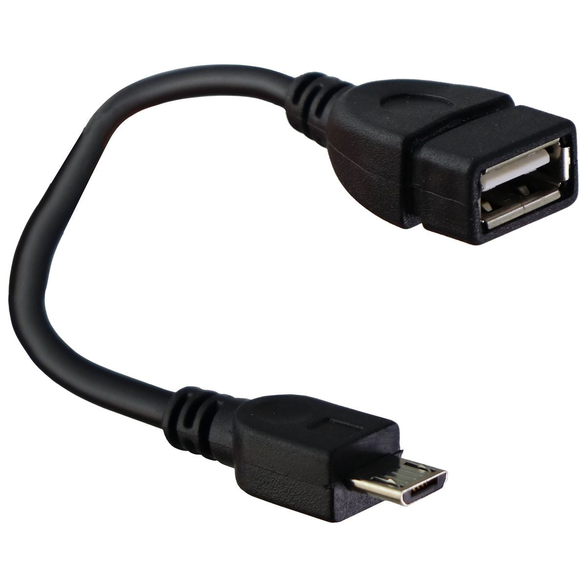 Female USB-A to Micro-USB Short Connector/Adapter Cable - Black Cell Phone - Cables & Adapters Unbranded    - Simple Cell Bulk Wholesale Pricing - USA Seller