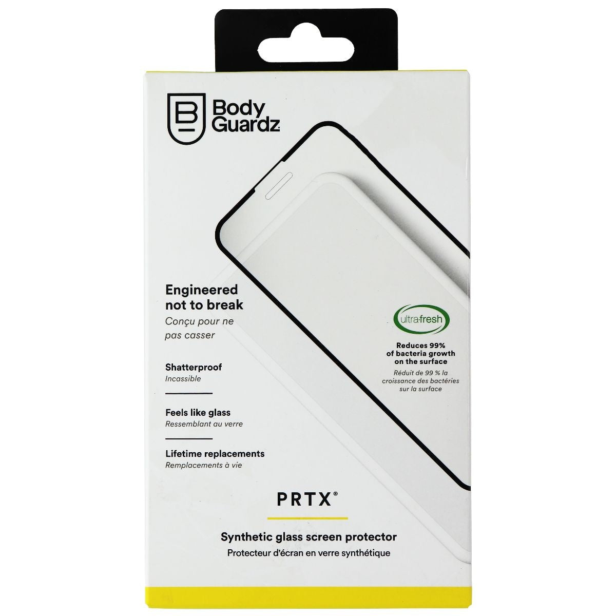Bodyguardz PRTX Synthetic Glass Screen Protector Designed for The iPhone 12 Mini Cell Phone - Screen Protectors BODYGUARDZ    - Simple Cell Bulk Wholesale Pricing - USA Seller