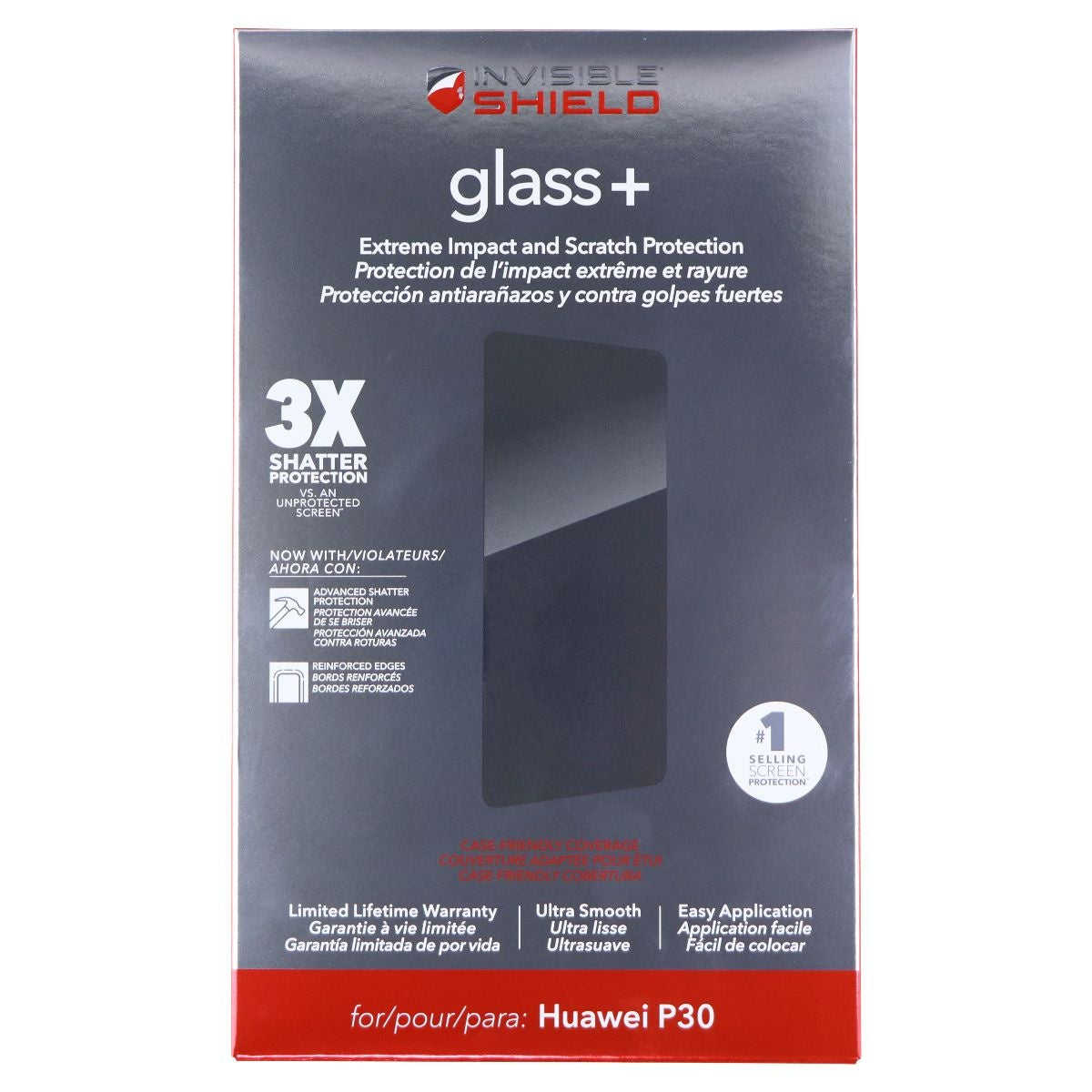 ZAGG InvisibleShield (Glass+) Tempered Glass for Huawei P30 Smartphone - Clear Cell Phone - Screen Protectors Zagg    - Simple Cell Bulk Wholesale Pricing - USA Seller