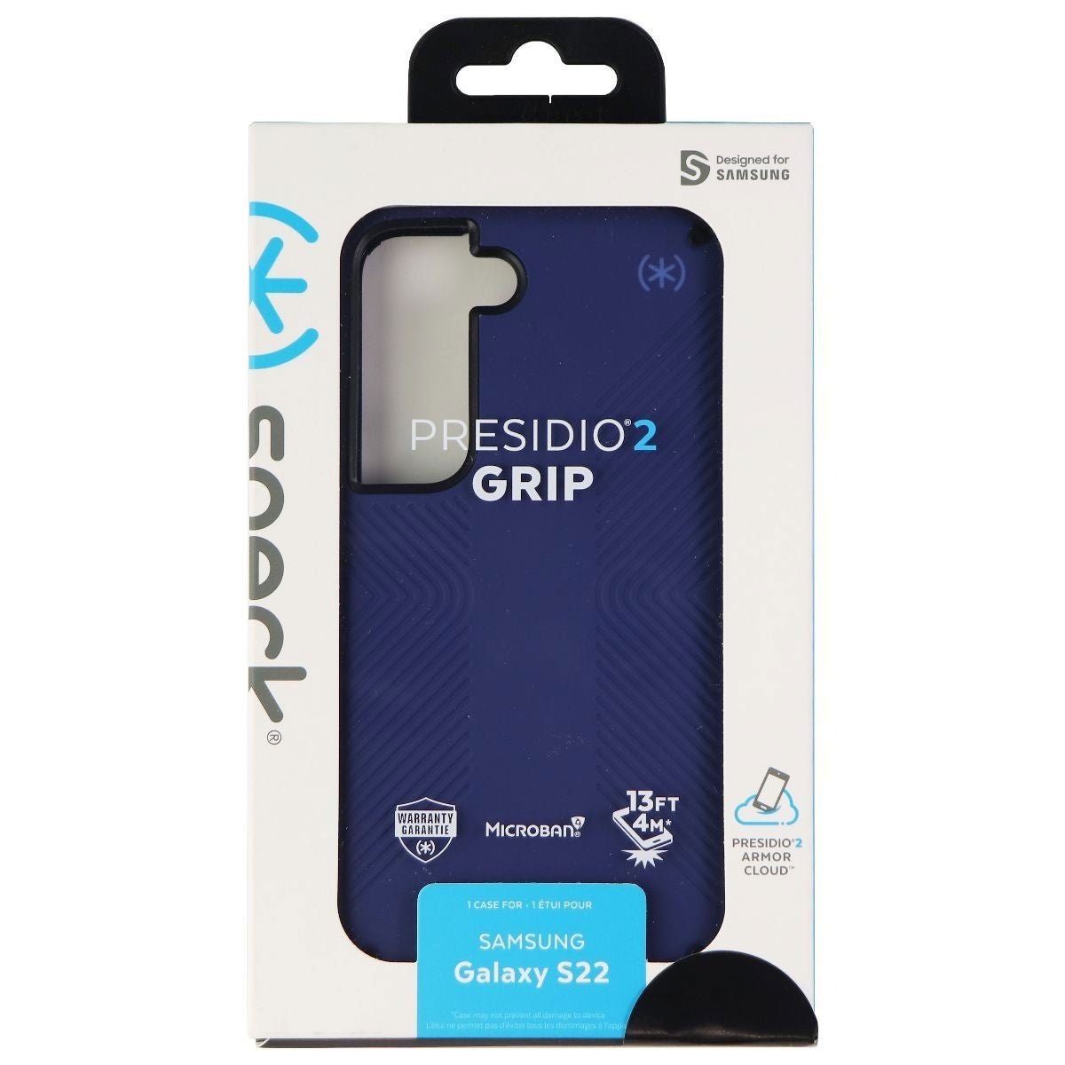 Speck Presidio2 Grip Case for Samsung Galaxy S22 - Coastal Blue/Black/Storm Blue Cell Phone - Cases, Covers & Skins Speck    - Simple Cell Bulk Wholesale Pricing - USA Seller