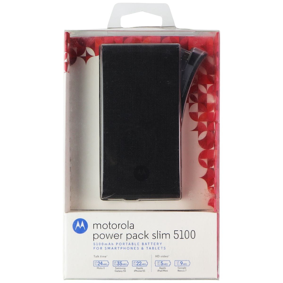 Motorola Power Pack Slim 5100mah Power Bank with Micro-USB Cable - Dark Gray Cell Phone - Chargers & Cradles Motorola    - Simple Cell Bulk Wholesale Pricing - USA Seller