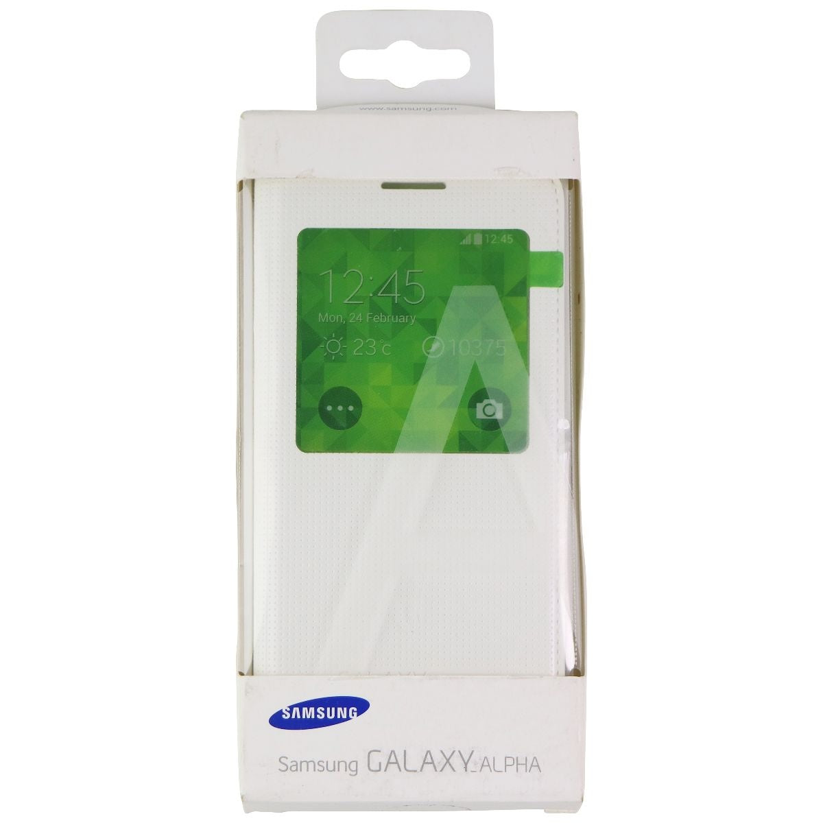 Samsung S-View Folio Flip Cover Case for Samsung Galaxy Alpha - White Cell Phone - Cases, Covers & Skins Samsung    - Simple Cell Bulk Wholesale Pricing - USA Seller