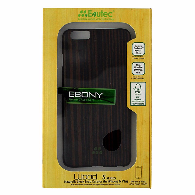 Evutec Wood Series Ebony Case for iPhone 6 Plus 5.5 - Brown Cell Phone - Cases, Covers & Skins Evutec    - Simple Cell Bulk Wholesale Pricing - USA Seller