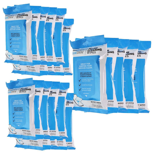 25 Packs of SafeMate Screenz Phone Cleaning Wipes (20 Wipe Per Pack, 5.9x7.9in) Cell Phone - Replacement Parts & Tools SafeMate    - Simple Cell Bulk Wholesale Pricing - USA Seller