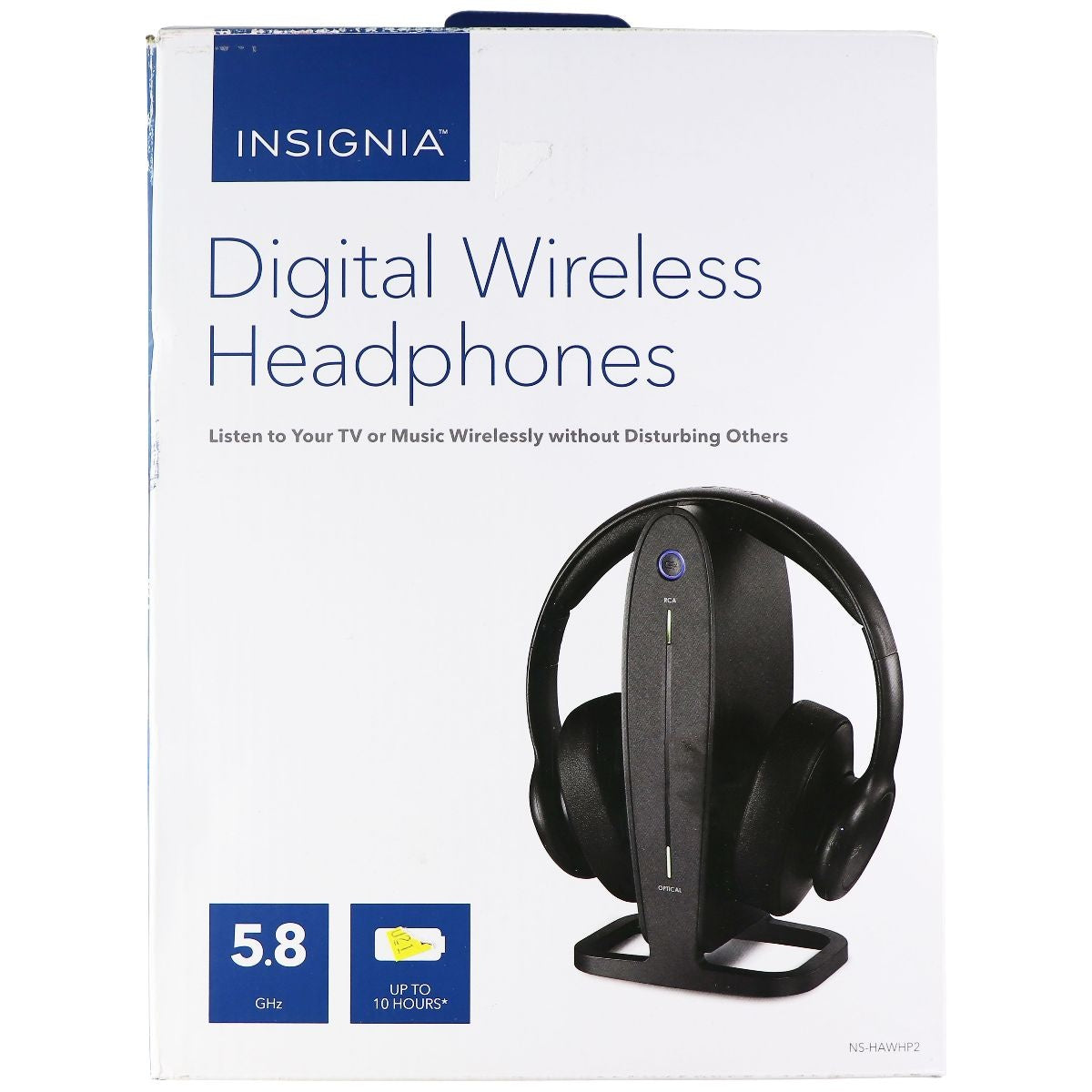 Insignia Digital RF Wireless Over-the-Ear 5.8 GHz Headphones - Black (NS-HAWHP2) Portable Audio - Headphones Insignia    - Simple Cell Bulk Wholesale Pricing - USA Seller