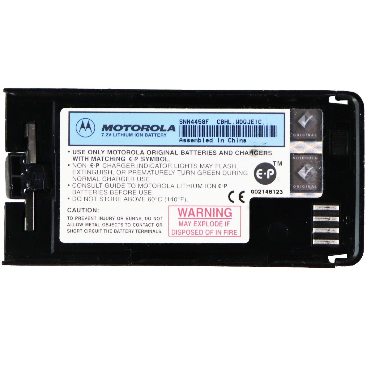 Motorola OEM 7.2V Lithium Ion Battery (SNN4458F) Cell Phone - Batteries Motorola    - Simple Cell Bulk Wholesale Pricing - USA Seller
