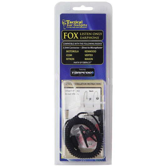 Tactical Ear Gadget 3.5mm Listening Only Earphone - Black Cell Phone - Headsets Tactical Ear Gadgets    - Simple Cell Bulk Wholesale Pricing - USA Seller