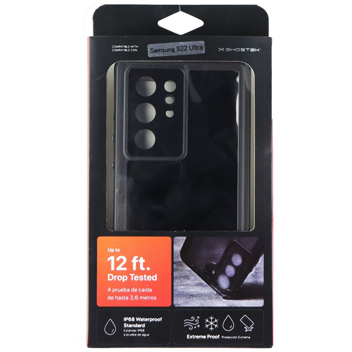 Ghostek NAUTICAL Slim Case with Screen for Samsung Galaxy S22 Ultra 5G - Black Cell Phone - Cases, Covers & Skins Ghostek    - Simple Cell Bulk Wholesale Pricing - USA Seller