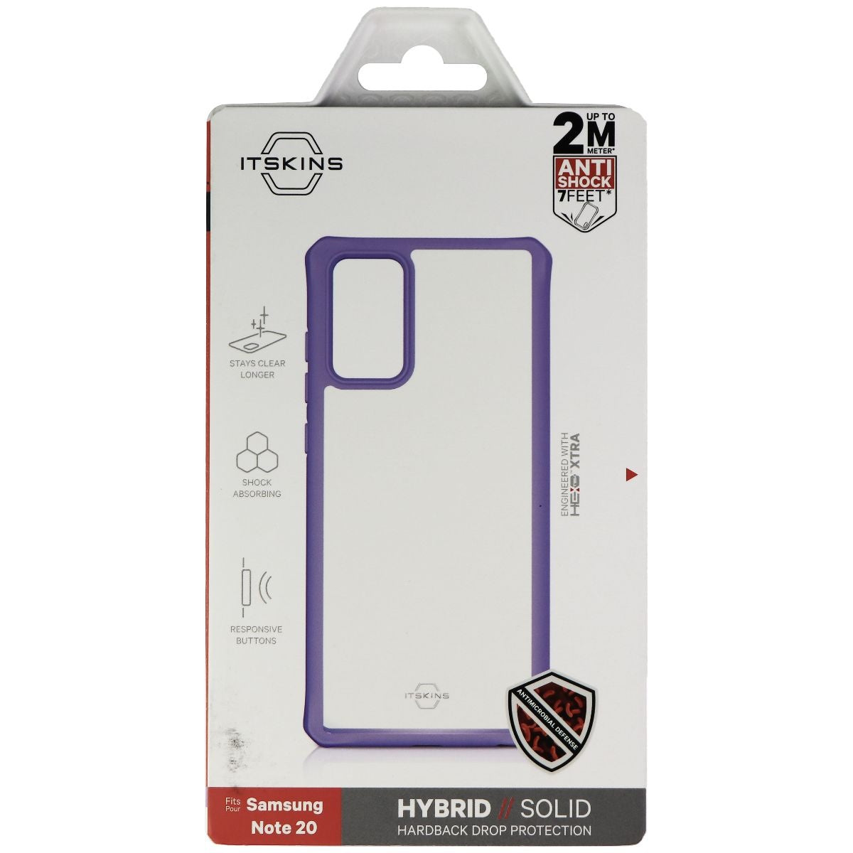 ITSKINS Hybrid Solid Case for Samsung Galaxy Note20 - Purple & Transparent Cell Phone - Cases, Covers & Skins ITSKINS    - Simple Cell Bulk Wholesale Pricing - USA Seller