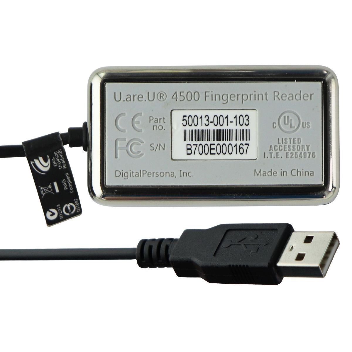 DigitalPersona U.are.U 4500 USB Fingerprint Reader - Black/Silver Computer Accessories - USB Lights & Gadgets DigitalPersona    - Simple Cell Bulk Wholesale Pricing - USA Seller