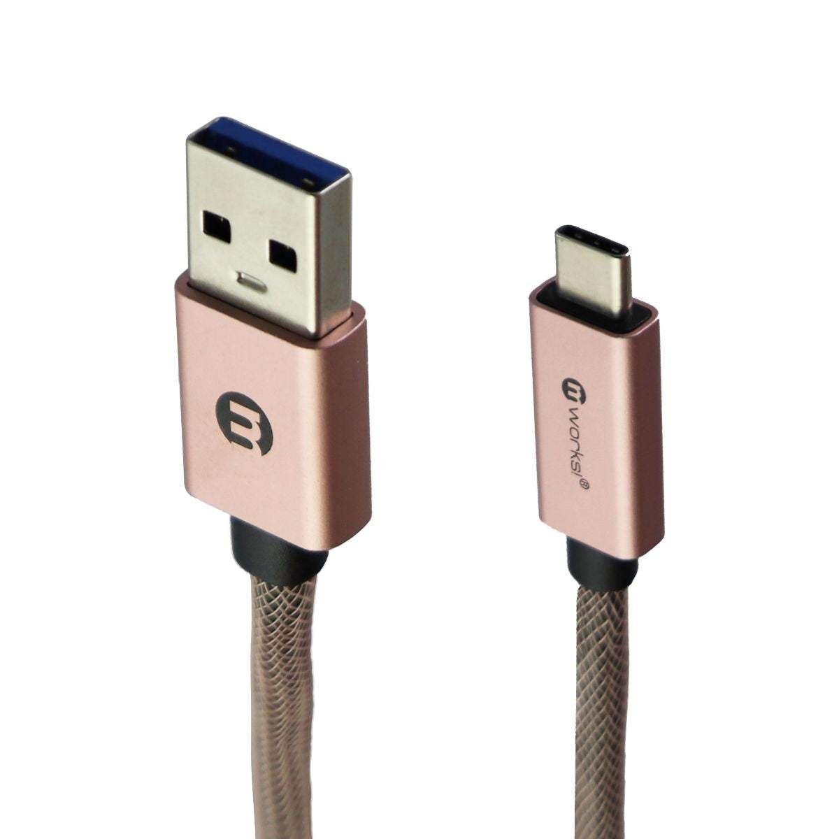 mWorks! mPower! 6-Foot (USB-C) to USB Braided Cable - Rose Gold Cell Phone - Cables & Adapters mWorks!    - Simple Cell Bulk Wholesale Pricing - USA Seller