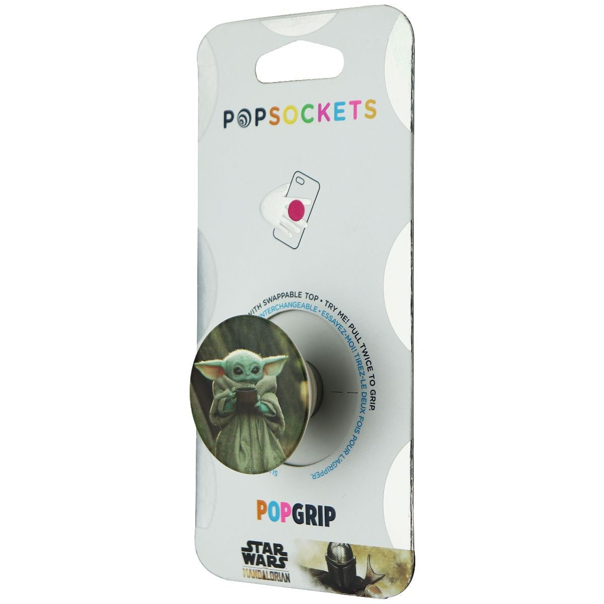 PopSockets PopGrip Stand & Grip with Swappable Top - Star Wars The Child w/ Cup Cell Phone - Mounts & Holders PopSockets    - Simple Cell Bulk Wholesale Pricing - USA Seller